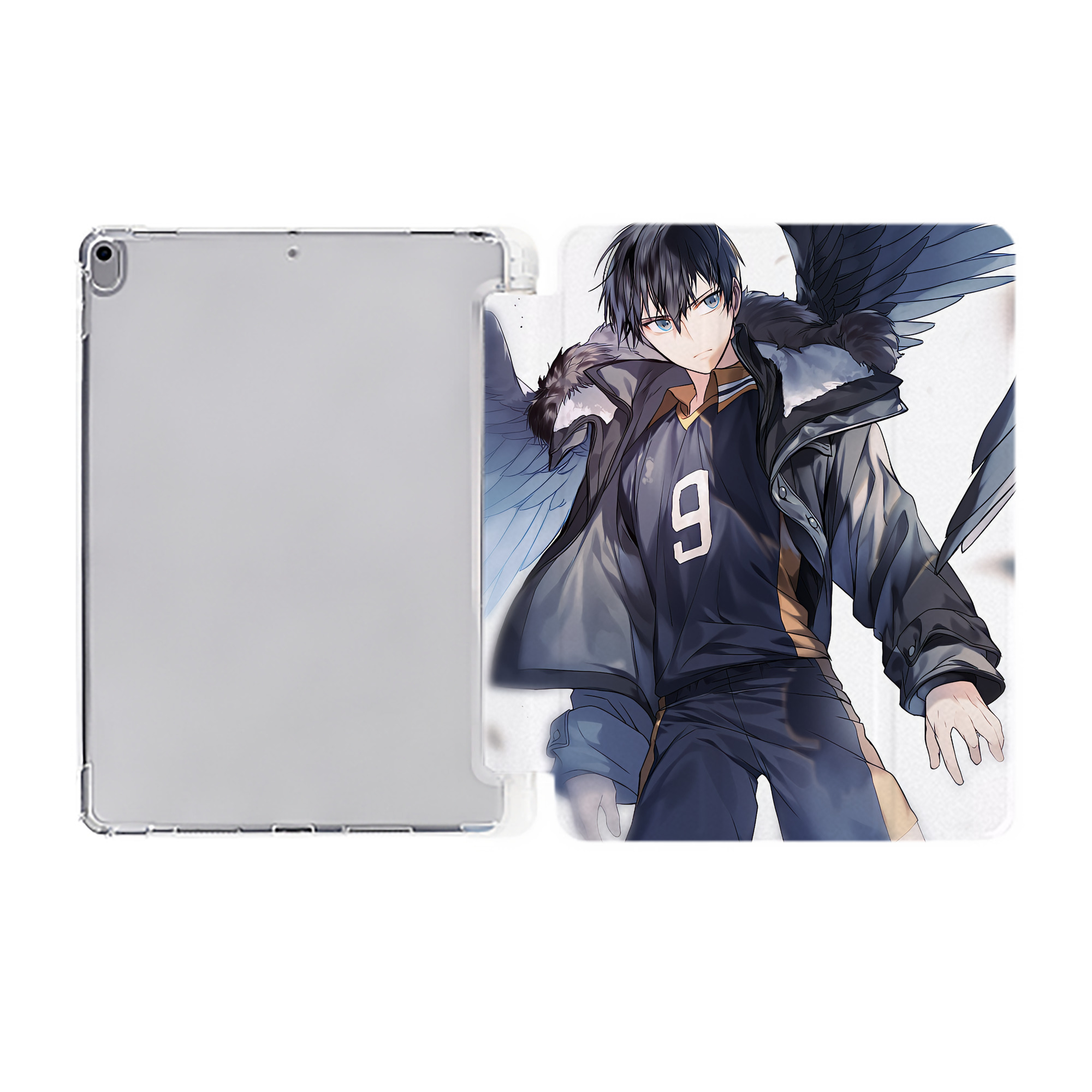 （画像用） ハイキュー!! Haikyu!! IPad ケース ペン収納付き 三つ折りスタンド PUレザー×シリコン 対応機種9.5/10.5/10.9インチ
